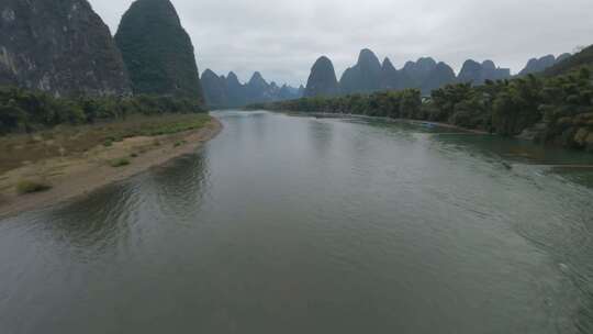 fpv穿越机航拍桂林风光漓江山水风景