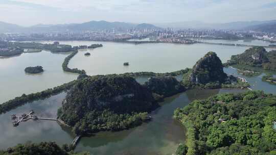 广东肇庆七星山5A景区星湖航拍