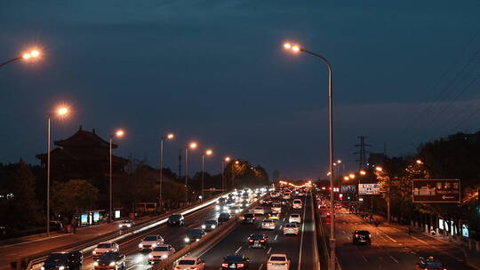 夜景街道 夜景车流 城市夜景