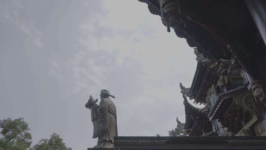 青神中岩寺门口古风飞檐人像 (1)