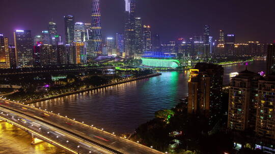 广州珠江大桥的夜晚