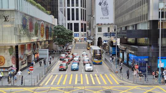 香港市中心繁华路段视频8K