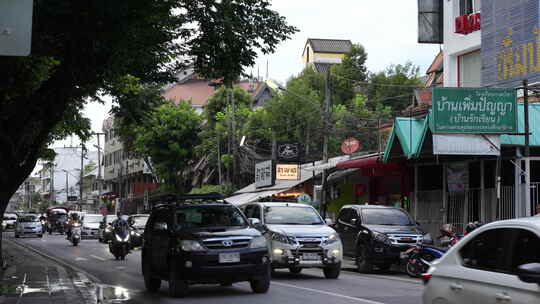 泰国清迈曼谷街道老街城市老城区街景街区