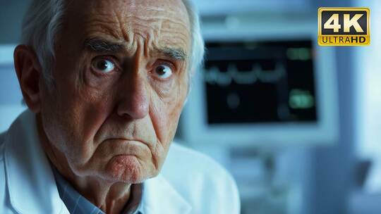 外国国外医生面露难色神情严肃医疗场景