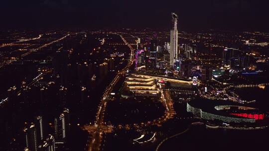 中国江苏苏州湖东商业区夜景