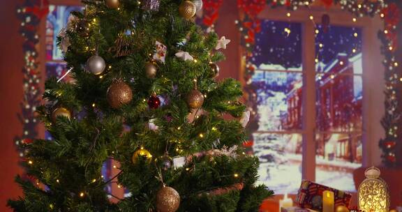 唯美欧美圣诞节氛围装扮布置水晶球铃铛