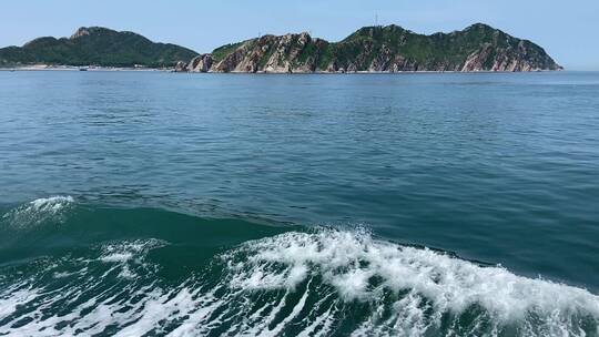 山东烟台蓬莱小钦岛，海景民宿海上风光