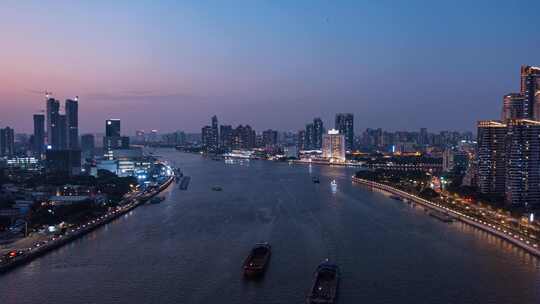 广州荔湾白鹅潭夜景延时