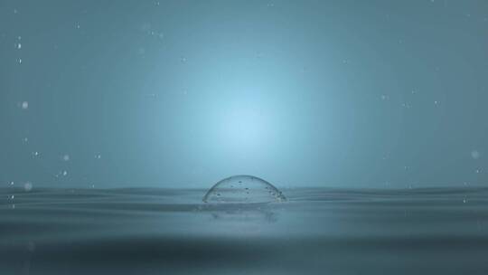 异形水球从水面升起创意美容护肤3D素材
