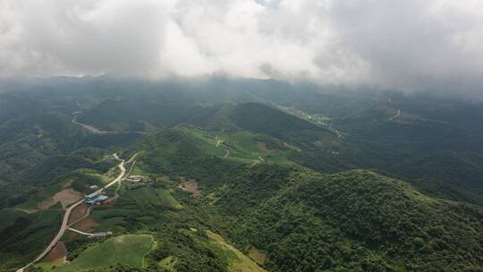 4k航拍高山峡谷云景延时