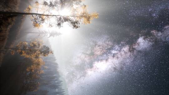森林上空的银河系