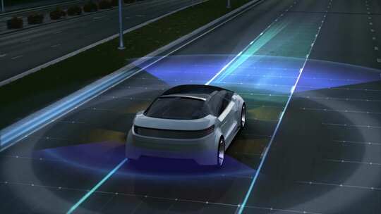 未来概念汽车无人驾驶扫描视频素材模板下载