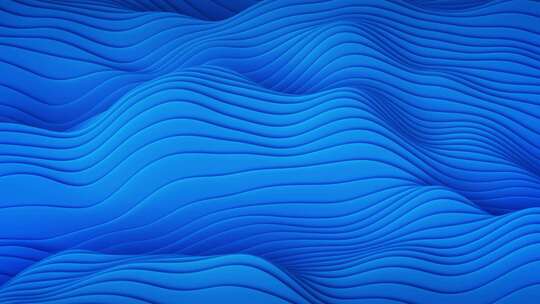 蓝色波浪表面。抽象运动背景。3D渲染无缝