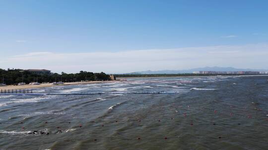 秦皇岛北戴河 海天一色 海边海浪