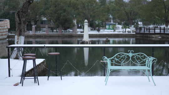 武汉东湖咖啡小镇雪景