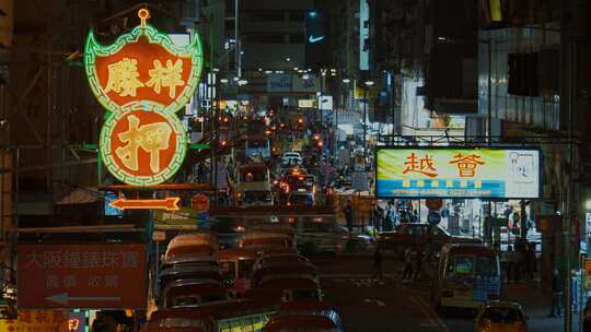 未调色香港人文旅拍港风霓虹灯招牌复古街景