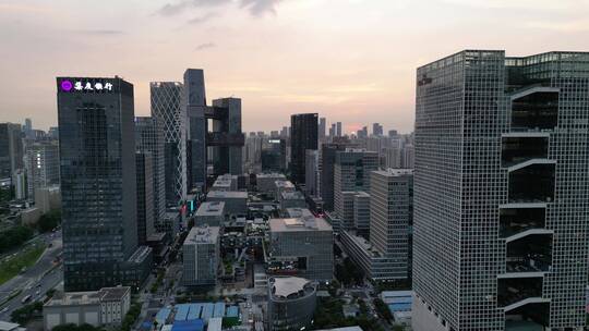 航拍深圳市软件产业基地夜景