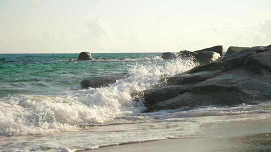 大海海浪海边浪花