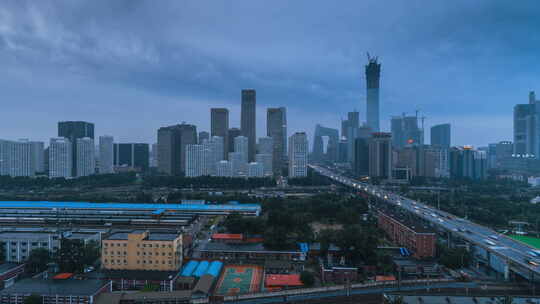 北京国贸城市建筑群全景