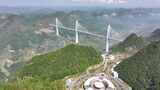 贵州天空之桥服务区航拍高清在线视频素材下载