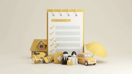 汽车与家庭保险概念