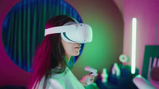 虚拟现实，虚拟现实耳机，女人，未来