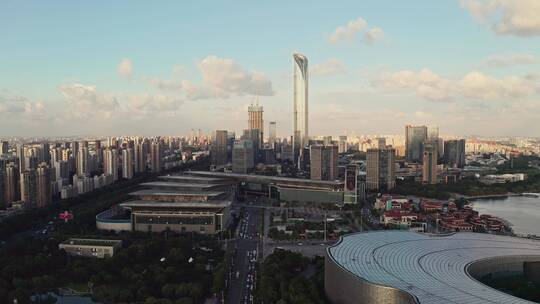 中国江苏苏州金鸡湖湖东城市风景