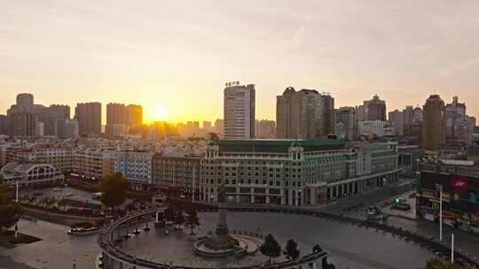 中国黑龙江哈尔滨城市风光航拍