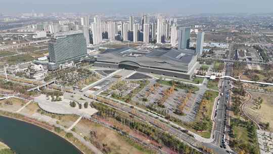 航拍长沙浏阳河周边城市建筑