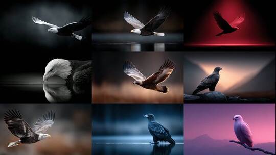 苍穹之巅猛禽展翅翱翔(前124S为快速预览)