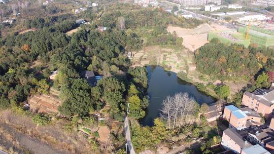 航拍湖北宜昌西陵区乡村建设