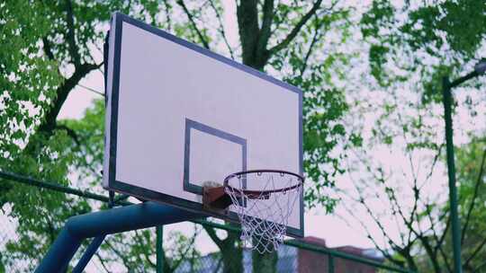 篮球场篮筐空镜视频素材模板下载