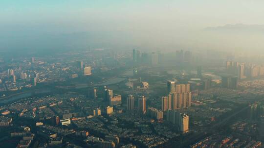 浙江义乌城市地标大景风光4K航拍