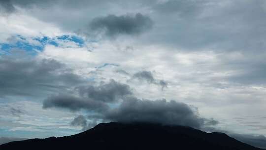 雨后天空山峰天气变化气象气候远山云朵延时视频素材模板下载