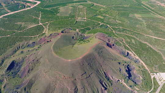 航拍山西省大同市火山群地质文化公园