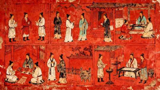 风古代人物壁画历史文化纪录片动画