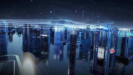 科技杭州城市未来感穿梭