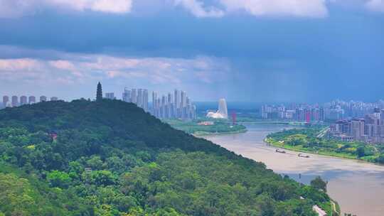 南宁市青秀区青秀山旅游风景区航拍城市大景