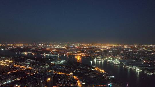 上海浦西夜景航拍