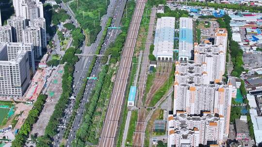 高空俯拍广州广园快速路车流最新航拍广州