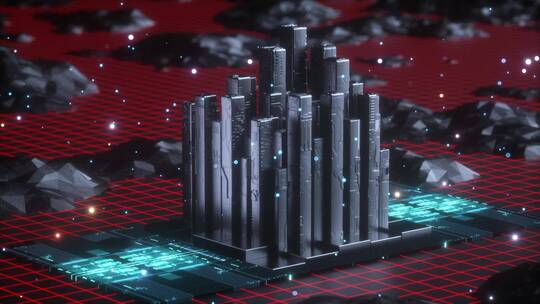 未来城市科技感C4D动画
