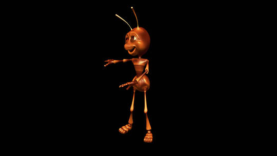 一只在跳舞的动漫蚂蚁