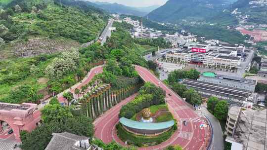 航拍贵州遵义仁怀茅台集团茅台酒厂办公大楼