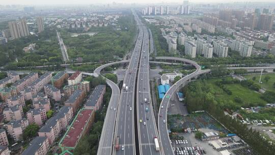 上海吴龙路立交桥4K航拍