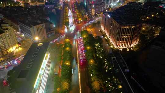 上海市浦东新区世纪大道陆家嘴车流延时夜景