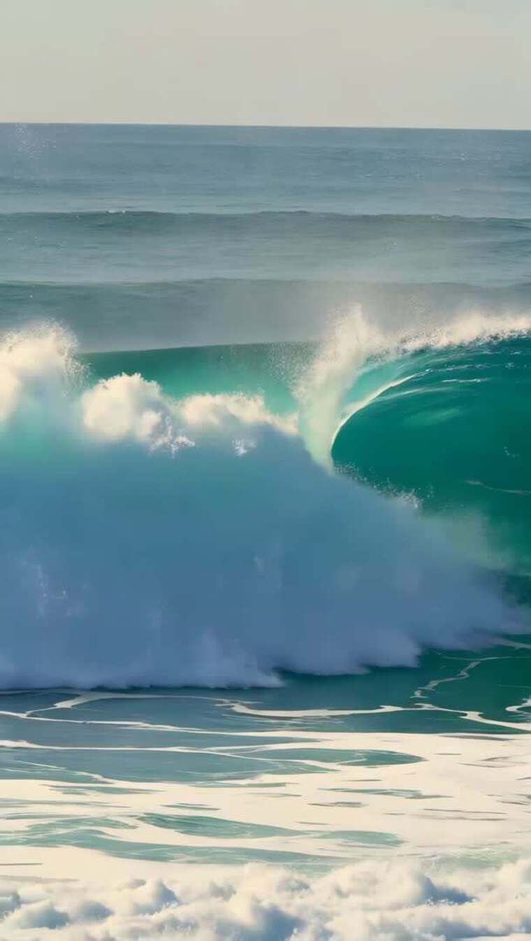 大海海浪翻涌景象