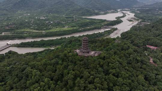 都江堰景区航拍