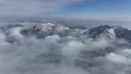 秦岭朱雀国家森林公园（冰晶顶）雪景航拍