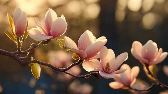 玉兰花春天玉兰花开特写4K视频