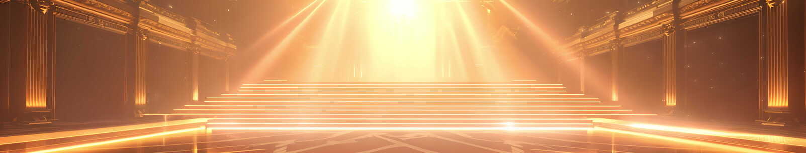 金碧辉煌的颁奖舞台大气开场超宽LED背景